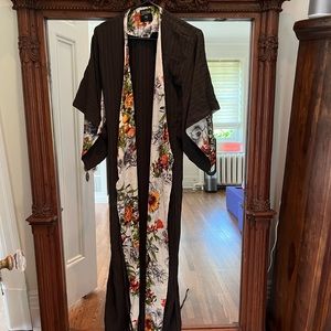 stunning vintage Jean Paul Gaultier Femme kimono..signature pinstripe fabric